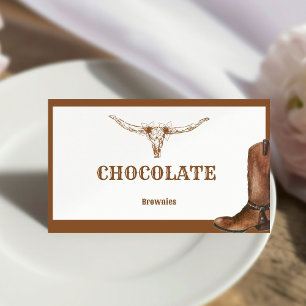 Boho Western Cowboy Wedding buffet Mini cupcake Place Card