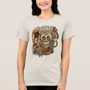 Boho Western Cowgirl Mother Road Apparel Tri-Blend Shirt