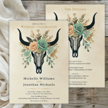 Boho Western Floral Cow Skull All in One Wedding