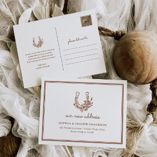 Boho Western Horseshoe Moving Announcement Postcard