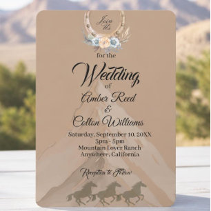 Boho Western Mountain Wedding Invitation