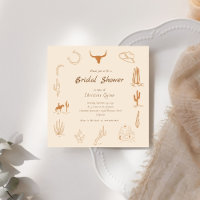Boho Western Saddle up Cowboy Bridal shower Invita