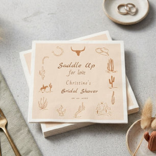 Boho Western Saddle up Cowboy Bridal shower Napkin