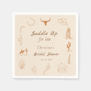 Boho Western Saddle up Cowboy Bridal shower Napkin