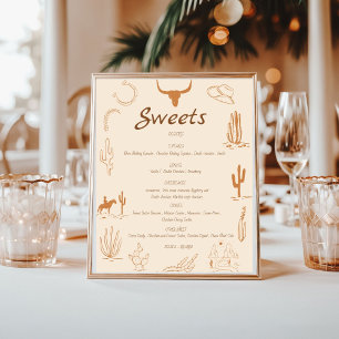 Boho Western  wedding sweet dessert bar sign