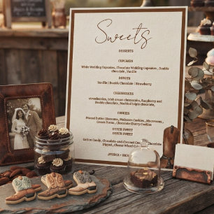 Boho Western wedding sweet dessert bar sign