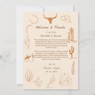 Boho Western Welcome & thank you Wedding note