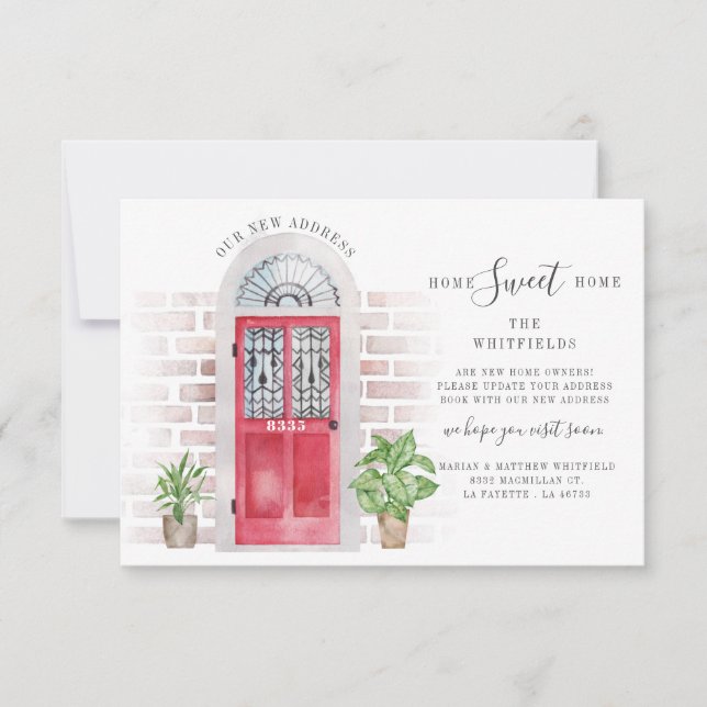 Boho We've Moved Potted Plants Moving Announcement (Front)