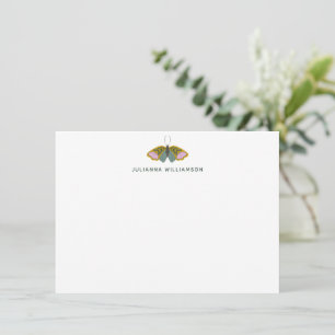 Boho Whimsical Butterfly Personalised Stationery Card