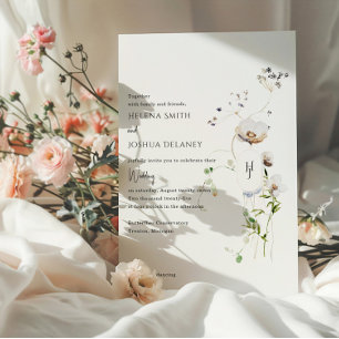 Boho Whimsical Floral Wedding Invitation – Elegant