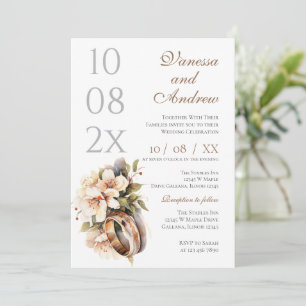 Boho Whit Ring Wedding Invitation