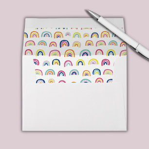 Boho White Multi Rainbow Envelope
