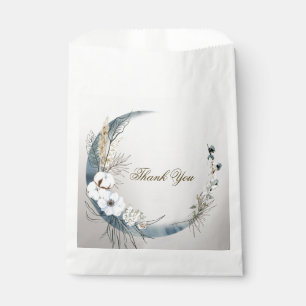 Boho White Orchid Flowers Blue Moon Elegant Party Favour Bags
