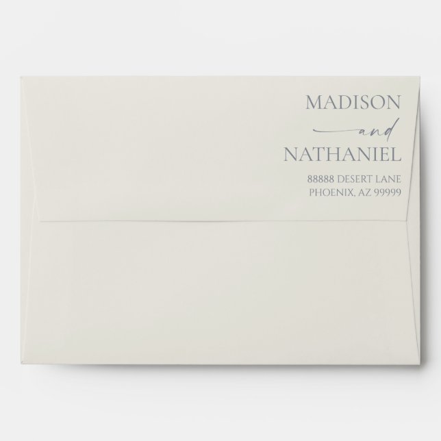 Boho White Rose Floral Flower Garden Wedding Envelope (Back (Top Flap))