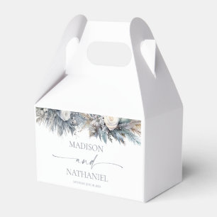 Boho White Rose Floral Flower Garden Wedding Favour Box