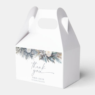 Boho White Rose Floral Flower Garden Wedding Favour Box