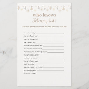 Boho Who Knows Mummy Best Baby Shower Game