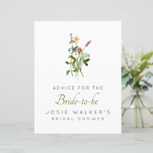 Boho Widflower Advice for the Bride to Be Sign