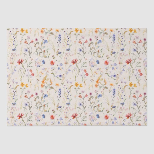 Boho wild flower Small Business Packaging Tissue Paper (Front)