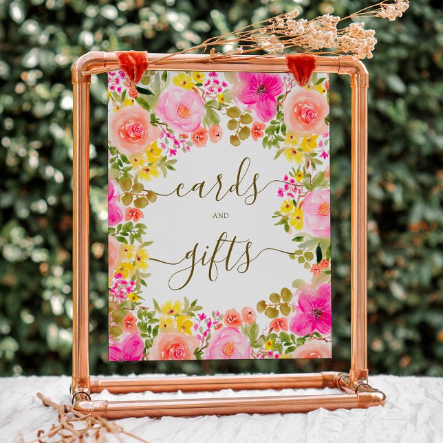 Boho wild flowers garden  bridal shower sign (Boho wild flowers garden bridal shower sign)