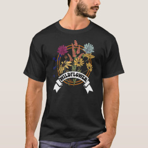 Boho Wild Flowers Retro Colours And Design T-Shirt