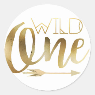 Boho Wild One   First Birthday Party Classic Round Sticker