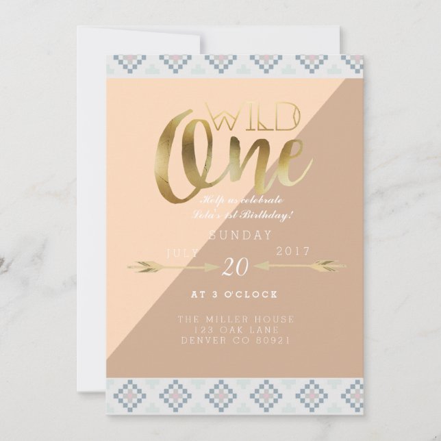 Boho Wild One | First Birthday Party Invitation (Front)