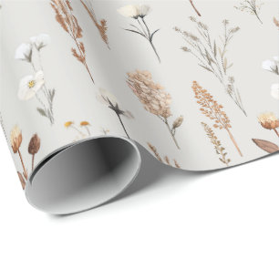 Boho Wild weeds flowers rustic  Wrapping Paper