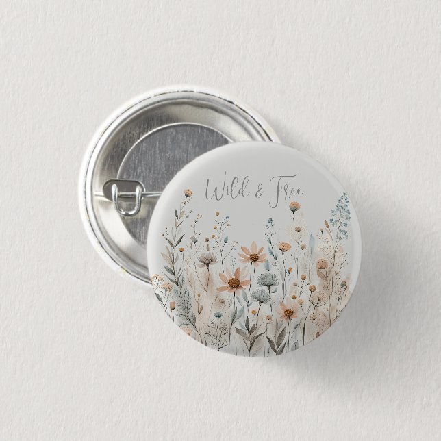 Boho Wildflower 3 Cm Round Badge (Front & Back)