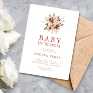 Boho Wildflower Baby in Bloom Baby Shower Invitation