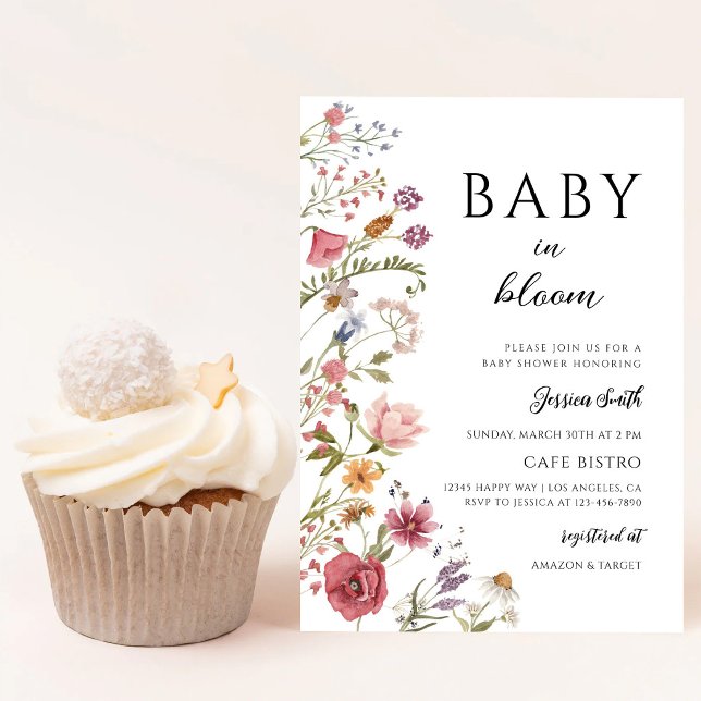 Boho Wildflower Baby in Bloom Invitation (Creator Uploaded)