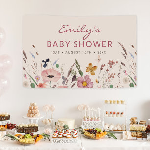 Boho Wildflower Baby Shower Banner