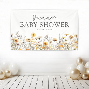 Boho Wildflower Baby Shower Banner