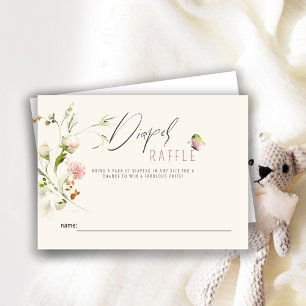 Boho Wildflower Baby Shower Diaper Raffle Ticket Enclosure Card