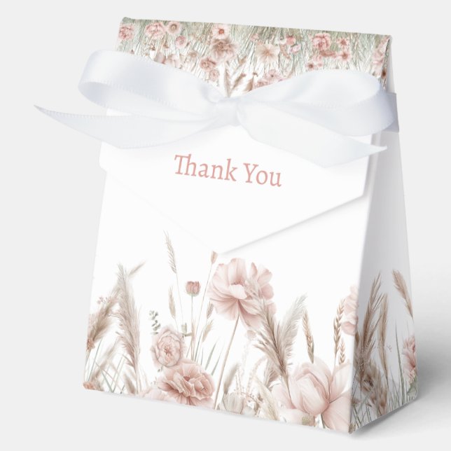 Boho Wildflower Baby Shower Favour Box (Front)