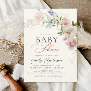 Boho Wildflower Baby Shower Garden Invitation