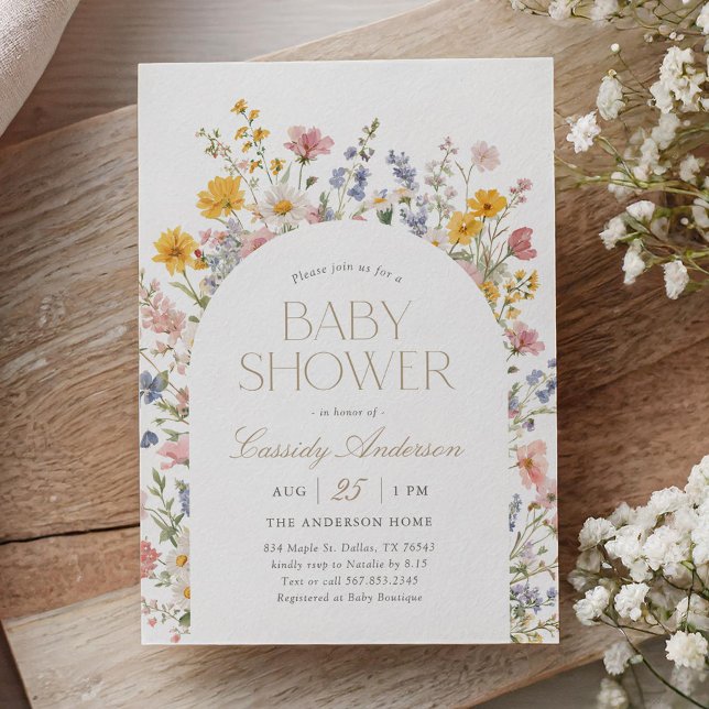 Boho Wildflower Baby Shower Invitation (Creator Uploaded)