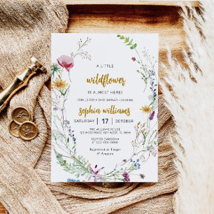 Boho Wildflower Baby Shower Invitation
