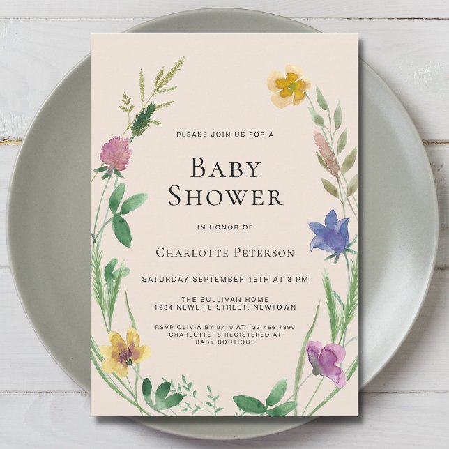 Boho Wildflower Baby Shower Invitation (Creator Uploaded)