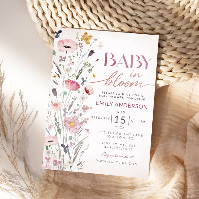Boho Wildflower Baby Shower Invitation (Creator Uploaded)