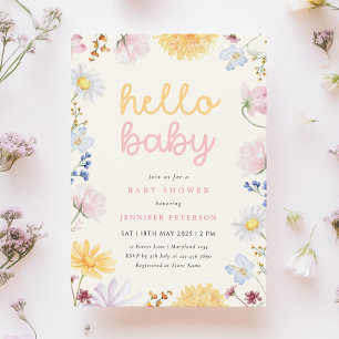 Boho Wildflower Baby Shower Invitation