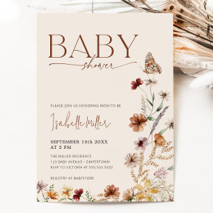 Boho Wildflower Baby Shower Invitation