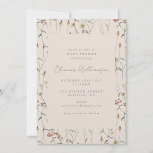 Boho Wildflower Baby Shower Invitation