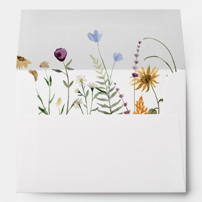 Boho Wildflower Baby Shower Invitation Envelope (Back (Bottom))