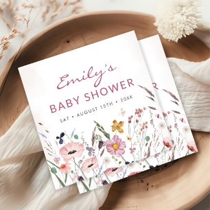 Boho Wildflower Baby Shower Napkin