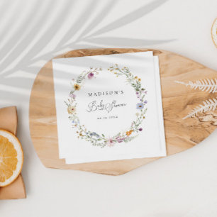 Boho Wildflower Baby Shower Napkin