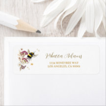 Boho Wildflower Baby Shower Return Address Label