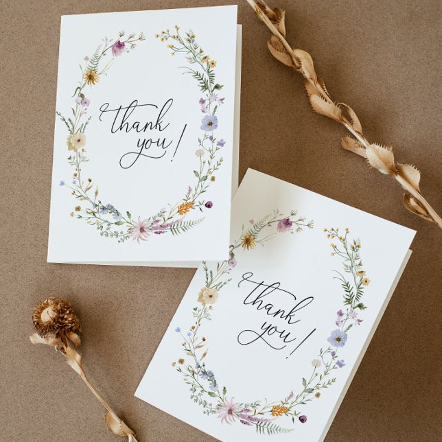 Boho Wildflower Baby Shower Thank You Card (Creator Uploaded)