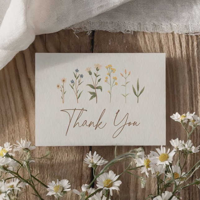Boho Wildflower Baby Shower Thank You Card (Creator Uploaded)