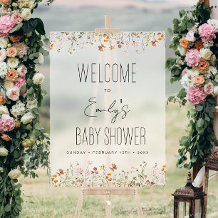 Boho Wildflower Baby Shower Welcome Sign